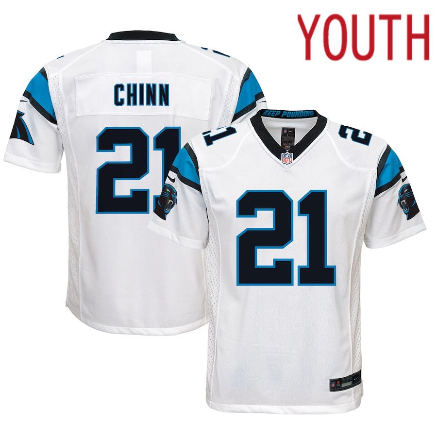 Youth Carolina Panthers #21 Jeremy Chinn Nike White Game NFL Jersey->youth nfl jersey->Youth Jersey